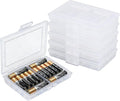 6 Pack Battery Organizer for AA/AAA Batteries,10-Slot Battery Storage Box with lid,Battery Storage Case Removable Dividers for Common Types Batteries, Household Container