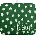 St Patrick Shamrock Drying Mat for Kitchen Counter Green White Lucky Clover Drying Dish Mat St Patricks Day Absorbent Microfiber Dish Drying Pad Reusable Dry Mat 16 x 18 Inch