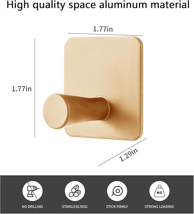 Paoli Heavy Duty Self Adhesive Hooks - Sturdy self Adhesive Hooks for Home, School and Office Easy to fit and Remove(4PC)