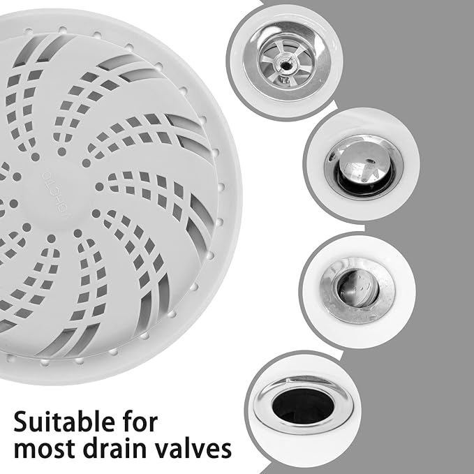 Silicone Drain Hair Catcher Bathroom Sink Bathtub Drain strainers for pop up and Regular drains (Gray)