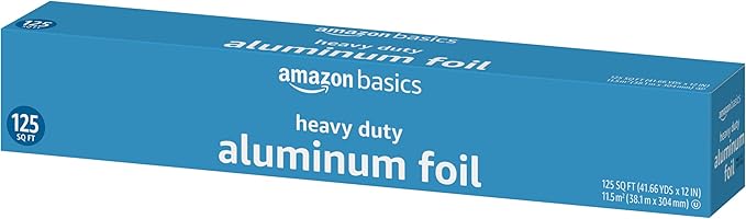 Amazon Basics Heavy Duty Aluminum Foil, 125 Sq Ft (Pack of 2)
