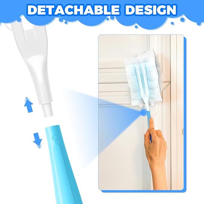 3 Pack Replacement Duster Handles – Compatible with Swiffer Duster Refills, Detachable & Reusable Plastic Dusting Wands,Handle Only