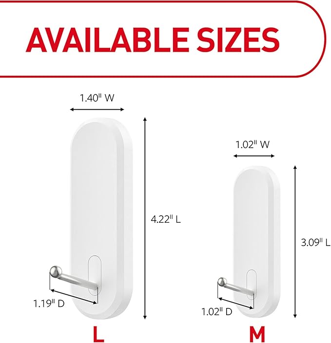 Command Medium Wire Hooks, 3 Hooks, 4 Strips, Damage-Free Hanging Wall Hooks with Adhesive Strips, No Tools Wall Hooks for Organization in Living Spaces, Holds up to 3 lb