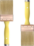 Great Andrew 3 Inch Deck Stain Brush, 2 Pack, Paint Brushes for Staining Wood Wall Fence, Lime Wash Paint Applicator, Handle Threaded for Extension Use, Home Repair Tools