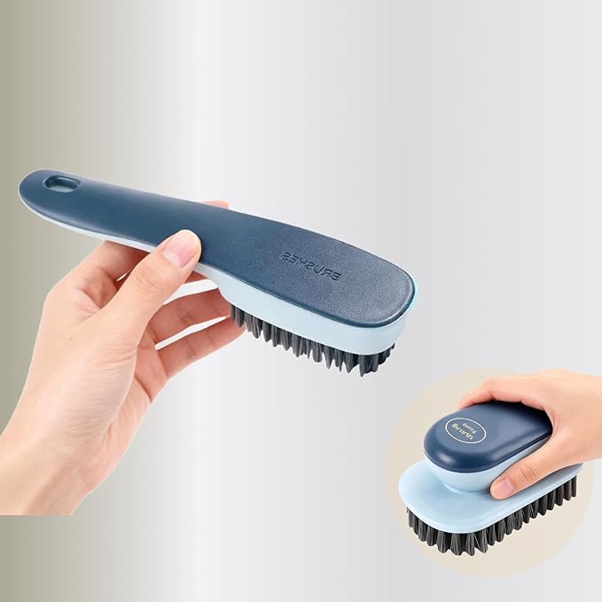 Laundry Brush, Shoe Brush, Used for Cleaning Stains, Floor Tiles, Kitchen, Carpet, Household Cleaning, Etc. Easy to Hold Set of 2 Pieces