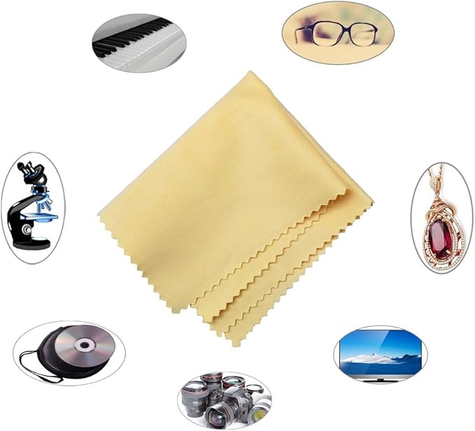Microfiber Screen Cleaning Cloths, HTTX 4-Pack 6 x 7 inches for Cell Phones, Tablets, LCD TV, Laptop, Camera Lenses, Surface Tablet, Monitor, Car GPS Screens, Spectacles, Glasses, Watches [Yellow]
