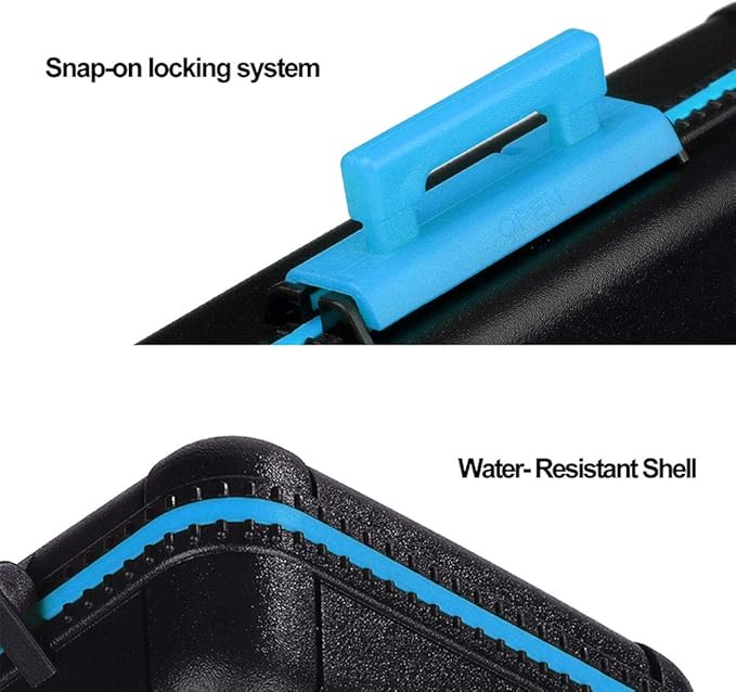 LENSGO Camera Battery Memory Card Case, Memory Card Hard Protector Case Water-Resistant Anti-Shock Storage Box for 3 Camera Batteries 3 XQD or 3 CF Cards 6 SD Cards（Blue）
