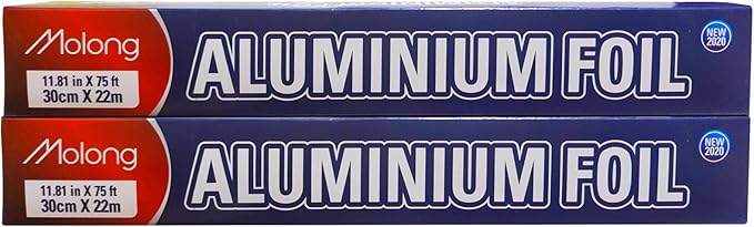 Aluminum Foil Wrap 75 Feet Long Heavy Duty Food Foil Wrap Kitchen Rap Suitable for Cooking, Roasting, Baking,BBQ and Family Parties (2 PACK)