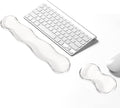 Gel Keyboard Wrist Rest Set, Clear Wrist Rest for Keyboard and Mouse, Ergonomic Keyboard Mouse Wrist Rest for Typing Pain Relief, Suitable for Office, Gaming, Computer, Laptop - Transparent