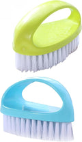 luvilly2pack Handle Brush, Heavy-Duty Nylon Hard Brush, Suitable for Gentle Cleaning of Sinks, bathtubs, Floors, Hands, Nails, Multifunctional Cleaning (Blue and Green)