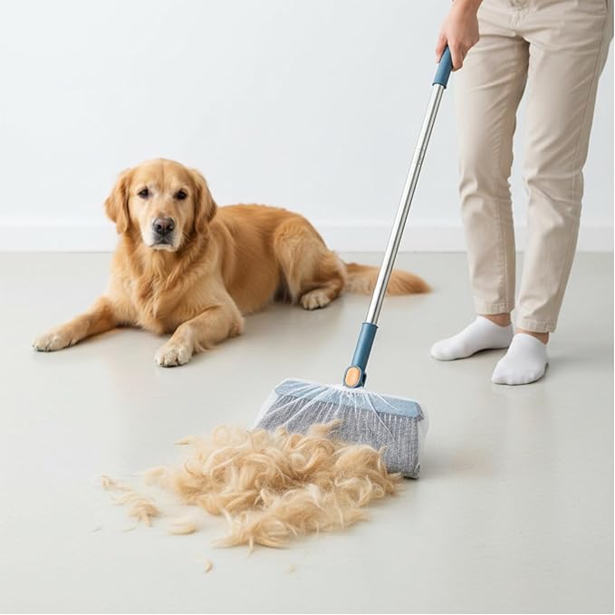 100 Pcs Disposable Broom Covers for Pet Hair Removal, Non-Woven Sweeper Sheets Effectively Traps Hair, Dust, Lint for Floor Carpet Cleaning, Universal Fit for Most Brooms