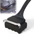 Grill Brush for Outdoor Grill, Steam Grill Cleaner Bristle Free with Scraper, Replaceable Cleaning Head & Heat-Resistant Handle, Grilling Gifts for Dad, Men - Black