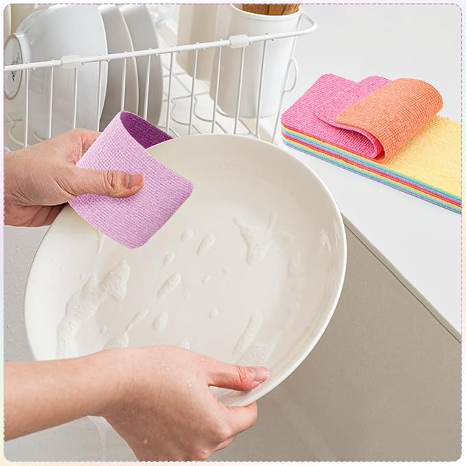 12 Layer Microfiber Sponge Block, Non-Scratch Microfiber sponges Kitchen Dish Sponge for Washing Dishes, Easy Cleaning(Multi-Color)