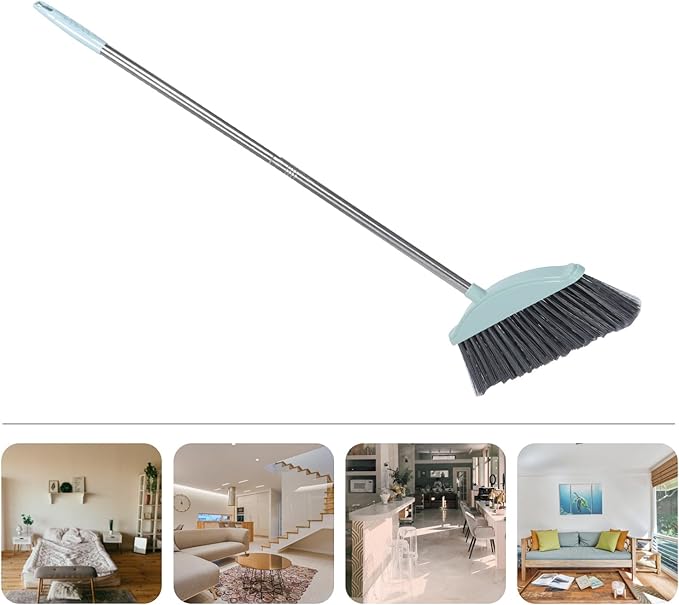 Heavy-Duty Broom Outdoor Indoor Broom for Floor Cleaning with Long Handle 34 inch for Sweeping Concrete Courtyard Garage Patio Indoor Home Kitchen Office Lobby