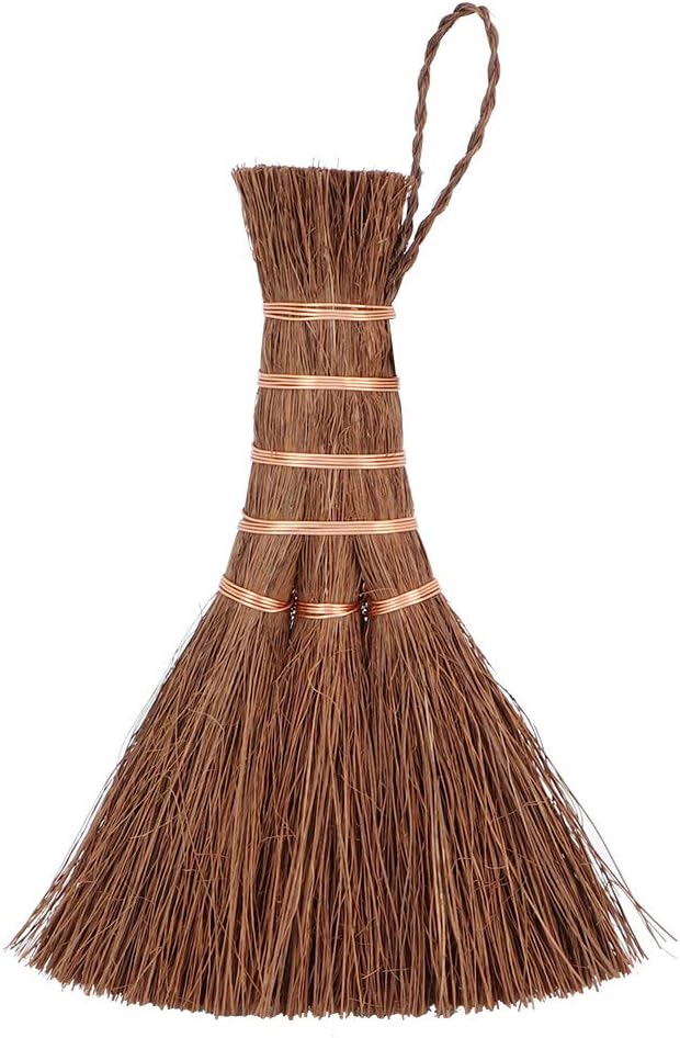 Mini Palm Broom Whisk Sweeping Hand Handle Broom, Mini Metal Brush, Handcrafted Bristle Hand Broom, Desk Washing Brush Computer Keyboard Desktop Car Table Tea Cup Duster Decoration