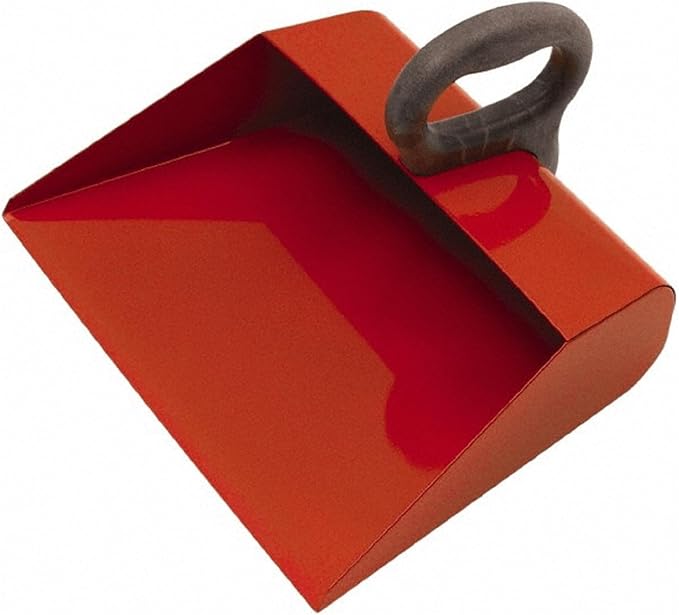 PRO SOURCE 14" Wide Handheld Dustpan and Shop Scoop: Steel Body, 6" Plastic Handle