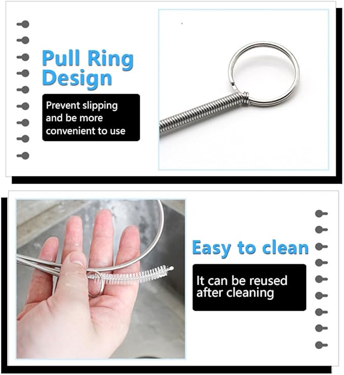 5pcs Refrigerator Drain Cleaning Tool, Reusable Fridge Dredging Kit, Remover Cleaning Tool for Refrigerator Drain Hole, Perfect Water Line Buddy for Drain Cleaning in Our Home