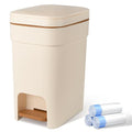 JiatuA Small Bathroom Trash Can with Lid Soft Close, 4 Gallon Step Garbage Can Slim Trash Bin Wastebasket for Kitchen Bedroom Office Living Room Toilet College Dorm, Cream