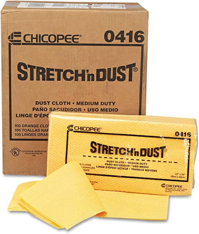 Chicopee 0416 Stretch 'n Dust, Medium Duty 24" x 24" Unfolded Dust Clothes for Furniture, Printers, Electronics, No Spray Needed (Pack of 20)