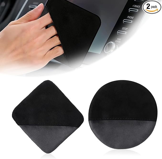 Car Screen Cleaner, Soft Microfiber Cleaning Cloth, Non-Scratch Auto Screen Cleaning Pad, Universal Interior Car Accessories Cleaner Tool for Vehicle Dashboard Display, 2 Pack