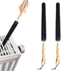 2Pcs Radiator Brush, Dryer Lint Brush Vent Cleaner, 16 inch Long Flexible Refrigerator Coil Soft Bristile Brush with Wooden Handle, Laundry Room and Washer Dryer Organizer (Color:Black)