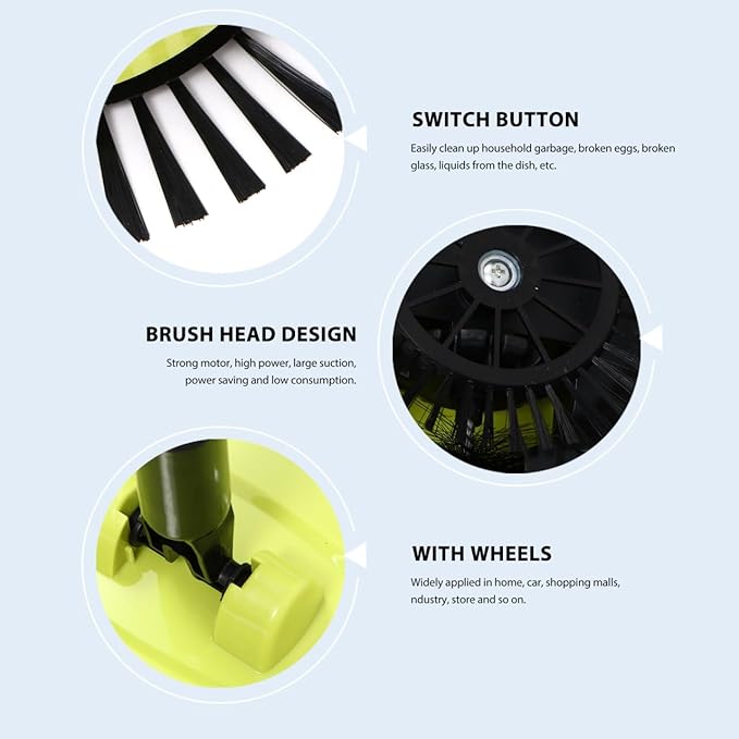 Manual Carpet Sweeper Mini Hand Push Sweeper 3 in 1 Household Cleaning Lazy Dustpan Trash 0¡ã Rotating Floor Cleaning Mop (Random Color)
