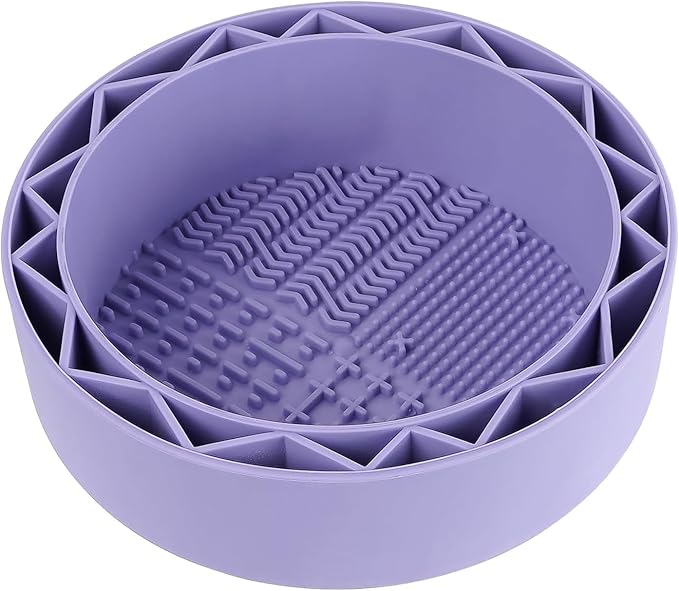Pen Brush Washer, Watercolor Brush Cleaner, Silicone Brush Bowl Clean, Brush Holder Cleaner, Watercolor Painting Water Cup for Acrylic Oil Painti (1Pcs Purple)