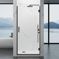 Framelss Hinged Shower Door, 36" W x 76" H Single Swing Pivot Shower Door, 3/8" (10mm) Tempered Glass with Nano Coating, Stainless Steel Handle, Glass Door for Walk-in Shower - Matte Black