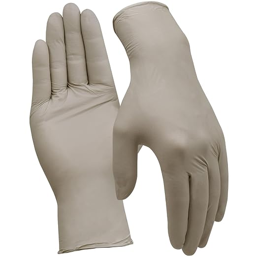 Disposable Nitrile Gloves, 4 Mil Latex-Free Powder-Free Industrial Gloves for Cleaning, Cooking, Non-Sterile (Grey, Medium/8 (Pack of 100))