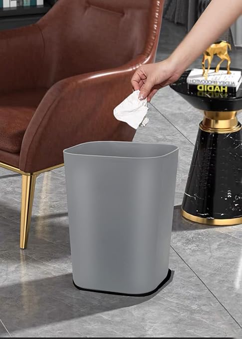 Besli 2 Gallon Small Trash Can Garbage Can Wastebasket for Bathroom Bedroom Kitchen Office,Pack of 3 (Gray)