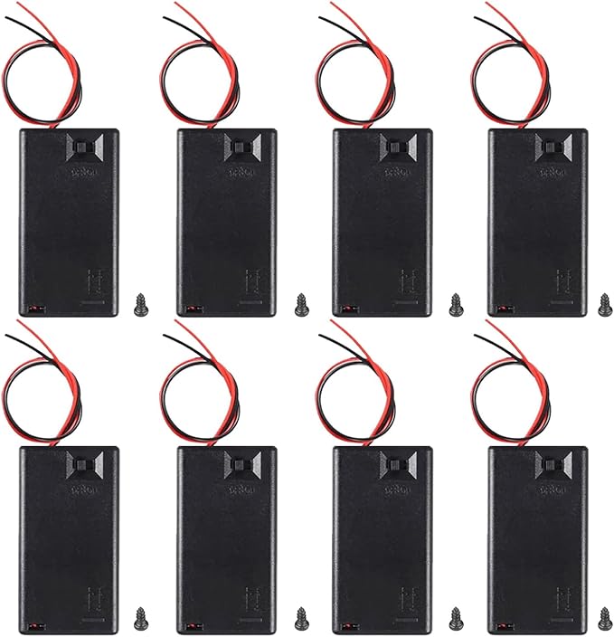 8pcs 3X AAA Battery Holder 4.5V AAA Battery Holder with ON Off Switch 3X 1.5V Batteries Charger Holder Spring Clip Storage Box Cell Cable