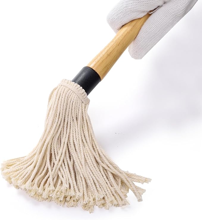Cast Iron Sauce Pot and BBQ Mop Brush Set for Grilling, 7 Pcs Barbecue Accessories Include Basting Melting Saucepan, Wooden Sauce Mop with 4 Replacements for Meat Smoker, Grill, Stove