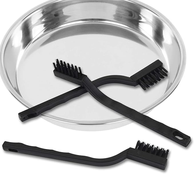 15 Pcs Mini Nylon Wire Brush Set for Cleaning Welding Slag Rust, Wire Bristle Scratch Brush Set, Curved Handle Brushes