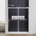 56-60" W x 76" H Double Sliding Frameless Shower Glass Door, 5/16" (8mm) ANSI & SGCC Certified Tempered Glass with Double Nano Coating, Stainless Steel Hardware & Towel Rack (Brushed Nickel)