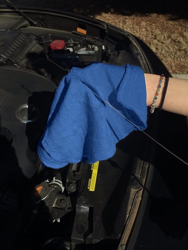 Avalon Towels Cotton Shop Rags – (Pack of 150) Size 12x14 Inches Cleaning Rags – Absorbent Shop Towels and Multipurpose Cleaning Towels for Automobiles, Industries, Garage and Homes (Blue)
