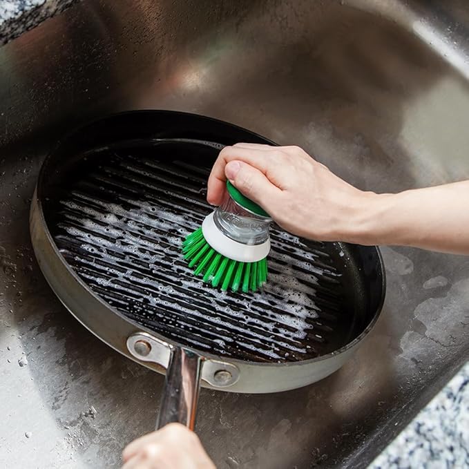 Libman Bottle & Dish Brush Kit | Cleaning Brushes for Kitchen Use | Straw Brush | Scrub Brushes for Dishes | Big Job Kitchen Brush | Palm Scrub Brush | 3 Different Brushes & Straw Cleaner Included