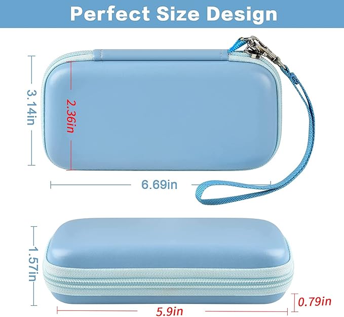 Case for Anker Magnetic Battery 10,000mAh Foldable Wireless Portable Charger, 633/622/621/321 5,000mAh Power Bank (MagGo) Holder, Storage for Baseus Power Delivery -Case Only (Blue, Medium)