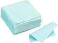 PATIKIL 3.15x3.15" Jewelry Cleaning Cloth, 100Pcs Individually Wrapped Double-Sided Microfiber Polishing Cloth for Silver Gold Brass Platinum Jewelry, Light Blue