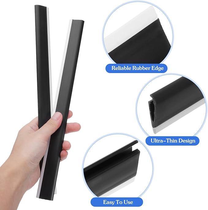 Angoily 2pcs Rubber Strip Replacement for Dustpan Dust Pan Edge Refill Inlet Pressing Strips, Dustpan Lip Replacement, Silicone Garbage Shovel Edge Protectors Rubber Lip Accessories