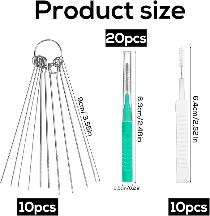 40pcs Shower Head Cleaner Tools, 2 Designs Shower Head Cleaning Brushes Multi-Size Showerhead Cleaner Picks Anti-Clogging Cleaning Brush for Bathroom Small Hole Gap Nozzle Window Slot (Green)