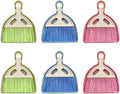 6 Pack Mini Dustpan and Brush Set - Small Whisk Broom with Handle, Nesting Tiny Cleaning Broom & Dust Pan, Handheld Cleaner for Table, Desk, Keyboard, Cars & Pet Nests