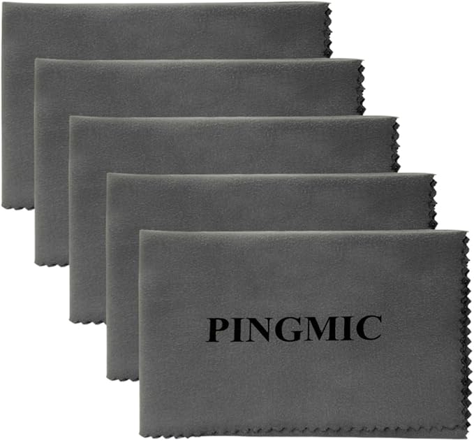 PINGMIC 2/5 Pack Silicon Gun Cleaning Cloth, Lint-Free Microfiber Gun Cloth, 12" x 12" Large Cleaning Wipes, Polishing Rag for Firearms, Reel, Knives, Tool, Sporting Equipment, Precision Instruments