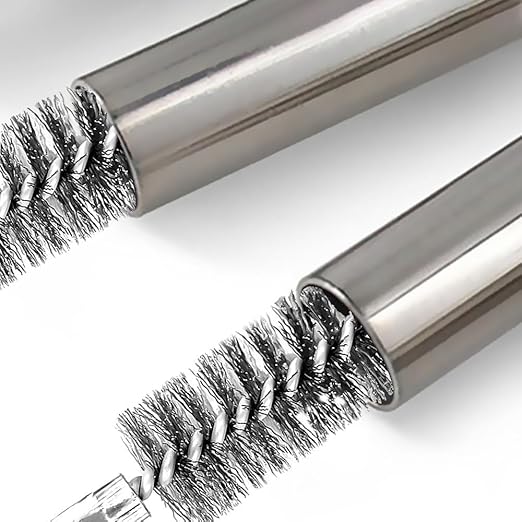 6PCS Stainless Steel Bore Brush Set with 1/4" Hex Shank,Twisted Drill Wire Bore Brush Set, Abrasive Wire Bore Brush for Power Drill,Different Sizes (8, 10, 12, 15, 17,19mm) for Rust and Tube Cleaning