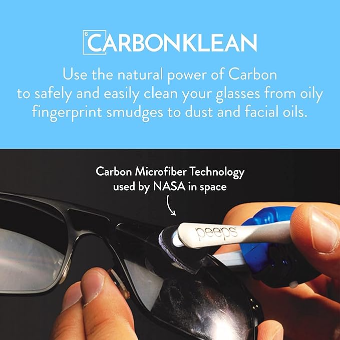 CarbonKlean Peeps Glasses Cleaner - for Eyeglasses, Reading Glasses, and More - Lens Cleaner with Carbon Microfiber Tech-Injected Pink-3 Count (Pack of 1)