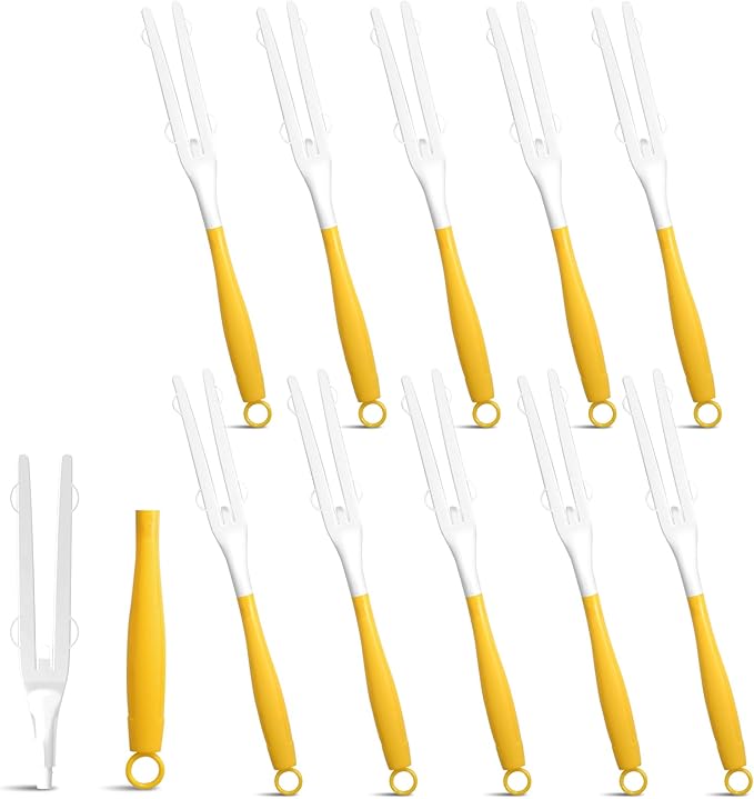 10 Pack Replacement Duster Handles – Compatible with Swiffer Duster Refills, Extendable & Detachable Mop Handles for Tight Spaces (Yellow)