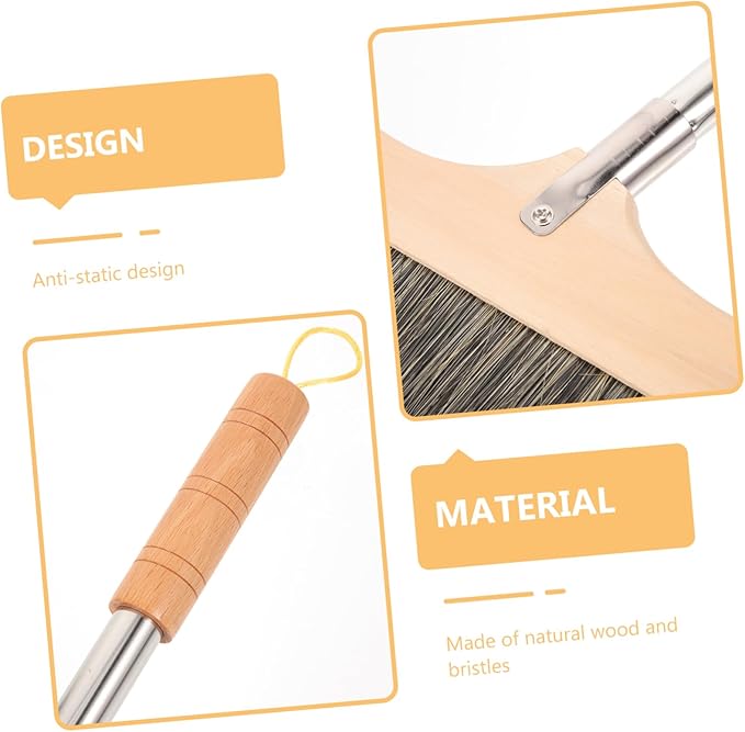 Broom Long Handle Soft Bristle Sweeper Indoor Floor Brush Hair Broom for Kitchen and Home