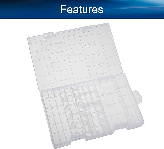 Heyiarbeit Battery Storage Box Battery Storage Case Transparent Holder Organizer Box Battery Container for AAA/AA/C/D/9V Batteries 1Pcs