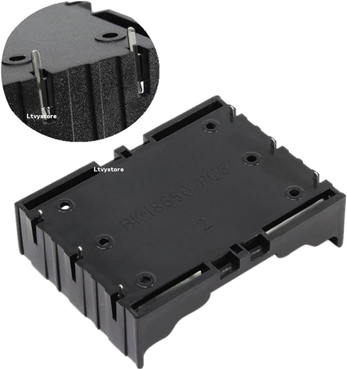18650 Battery Case Holder, 5 Pack 3 Slots x 3.7V DIY Battery Storage Box, in Parallel Black Plastic Batteries Case with Pin for 3 x 18650
