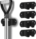 Mop and Broom Holder Wall Mount Heavy Duty Stainless Steel Wall Mounted Broom Organizer Laundry Room Home Garden Garage Storage and Organization Rack (Black)