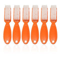 6Pcs Nail Brush for Cleaning Fingernails, Handle Grip Cleaning Brush for Nail and Toenail, Nail Dust Brush Manicure Pedicure Tools Scrubbing Brush Women Men Home Salon(Orange)